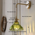 DecorBites™ LED Wall Lights Modern Nordic Pull Chain Glass Bedroom Lamp