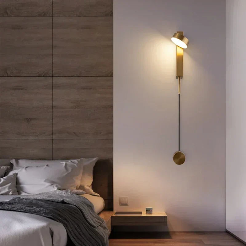 DecorBites™ Black Rotation LED Wall Lamp for Bedroom Bedside, Modern Indoor Lighting Fixtures
