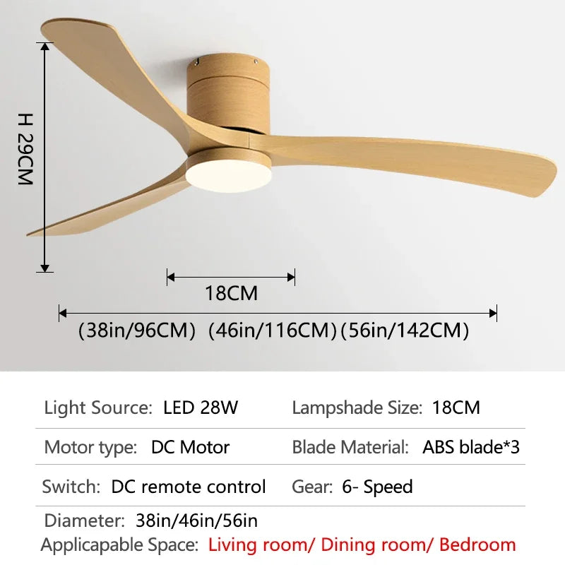 DecorBites™ 46-Inch Modern Black Ceiling Fan Light with Remote Control