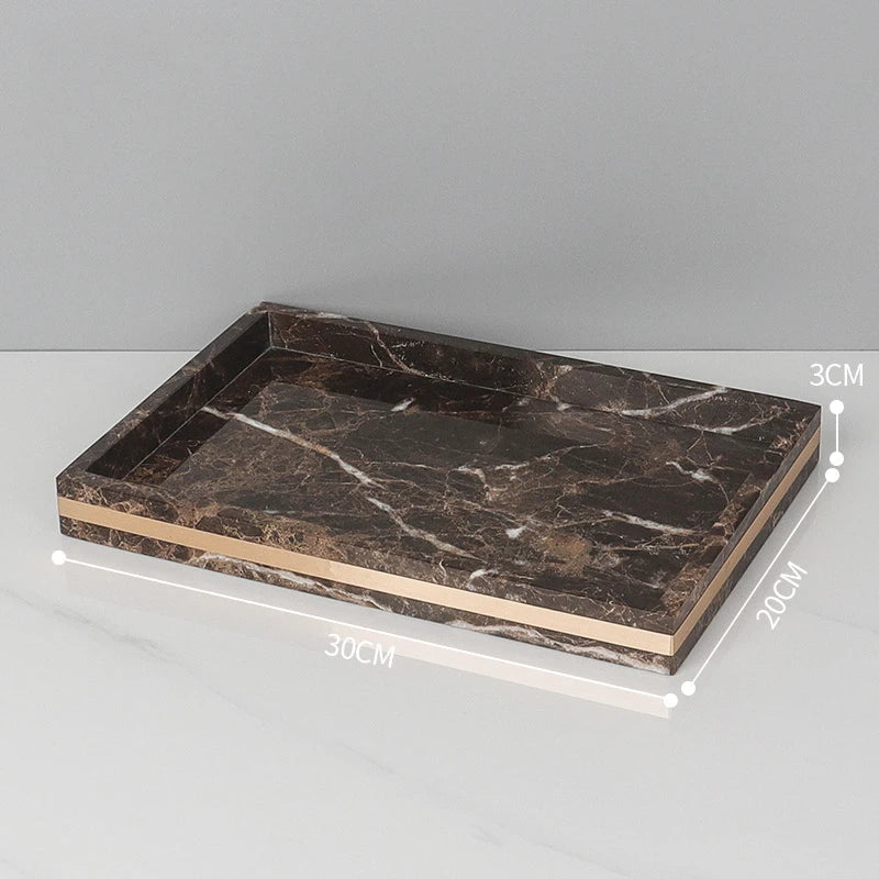 DecorBites™ Emperador Dark Marble Bathroom Set: Toothbrush Holder, Soap Dispenser, Luxury Accessories