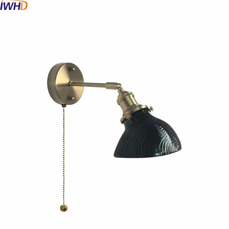 DecorBites™ مصباح حائط LED نحاسي زجاجي أخضر بتصميم نورديك حديث