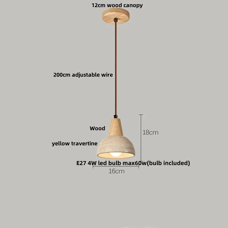 مصباح معلق بمفتاح LED من ديكور بايتس™، نحاس ترتر أصفر على طراز وابي سابي