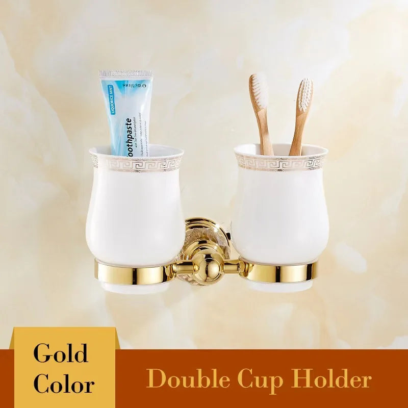 DecorBites™ Crystal Bathroom Towel Rack: European Style Hardware Bath Organizer