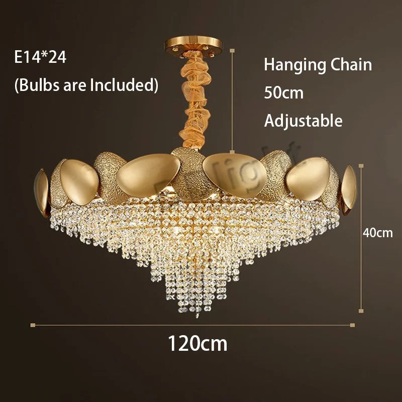 DecorBites™ Crystal Tassels LED Pendant Chandelier - Modern Luxury Home Decor