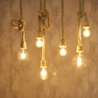 Vintage Hemp Rope Industrial Pendant Light