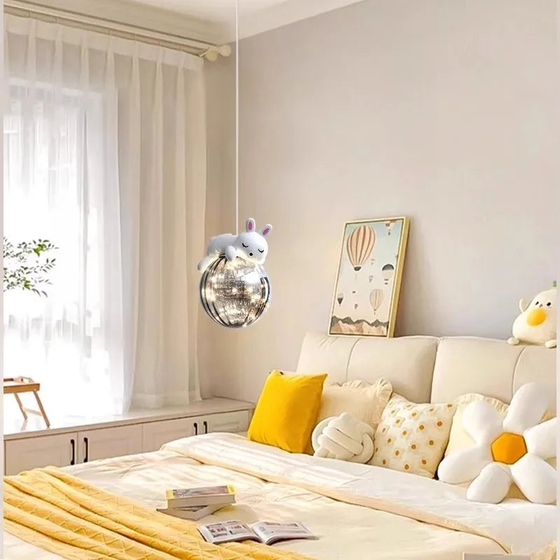 DecorBites™ Children's Room Animal LED Chandelier - Modern Glass Lights for Baby Boy Girl Bedroom