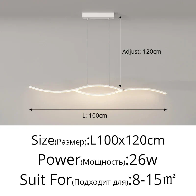 DecorBites™ ثريا معلقة LED: شريط إضاءة نورديك حديث لغرفة الطعام والمطبخ والمكتب وغرفة القهوة