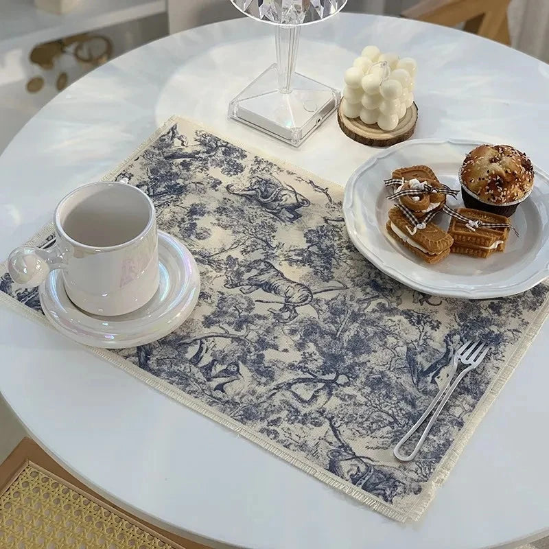 DecorBites™ Cotton Linen Place Mat Set - Tableware Cushion for Kitchen Dining