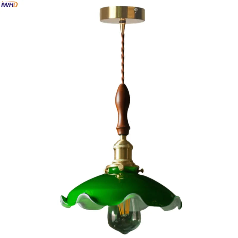 مصباح معلق DecorBites™ LED زجاجي أخضر لديكور غرفتي المعيشة والطعام
