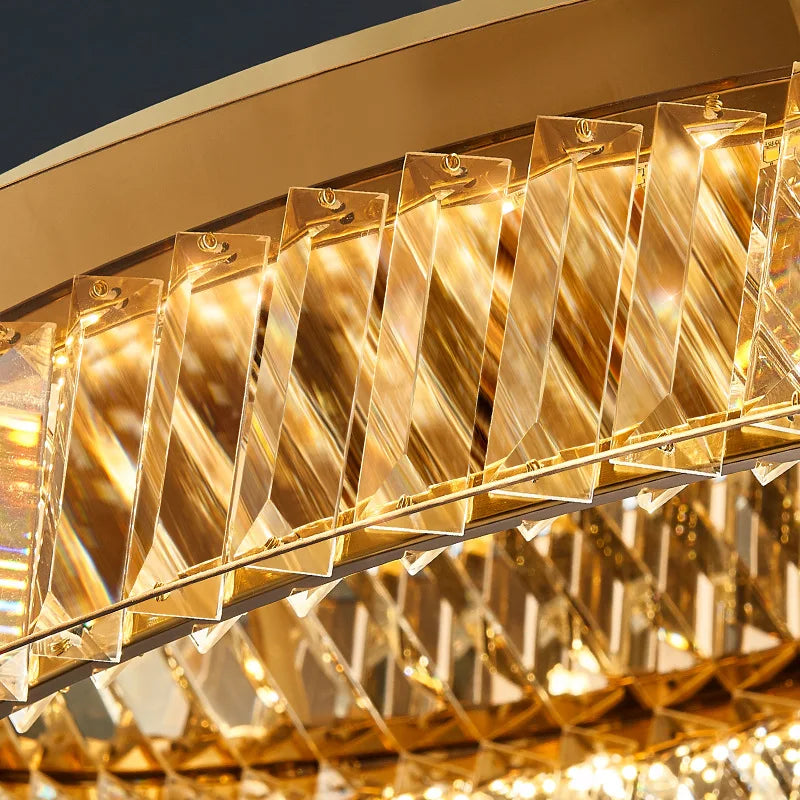 DecorBites™ Crystal LED Dimmable Ceiling Lamp with Steel Body and Gray Glass