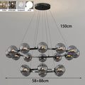 Contemporary Multi-Head Acrylic Glass Pendant Chandelier