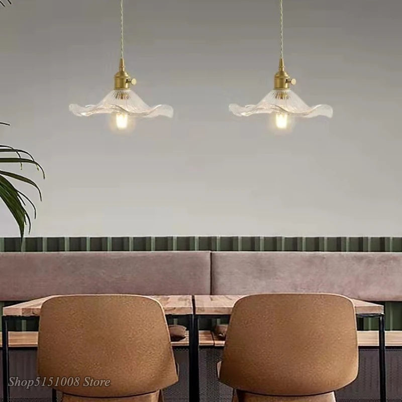 Modern Colorful Glass and Copper Pendant Light
