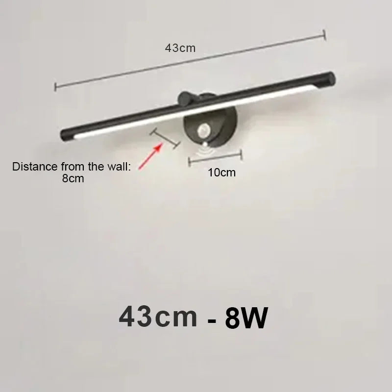 مصباح حائط LED من DecorBites™ مزود بمستشعر حركة وخاصية التعتيم باللمس - 40 سم/55 سم