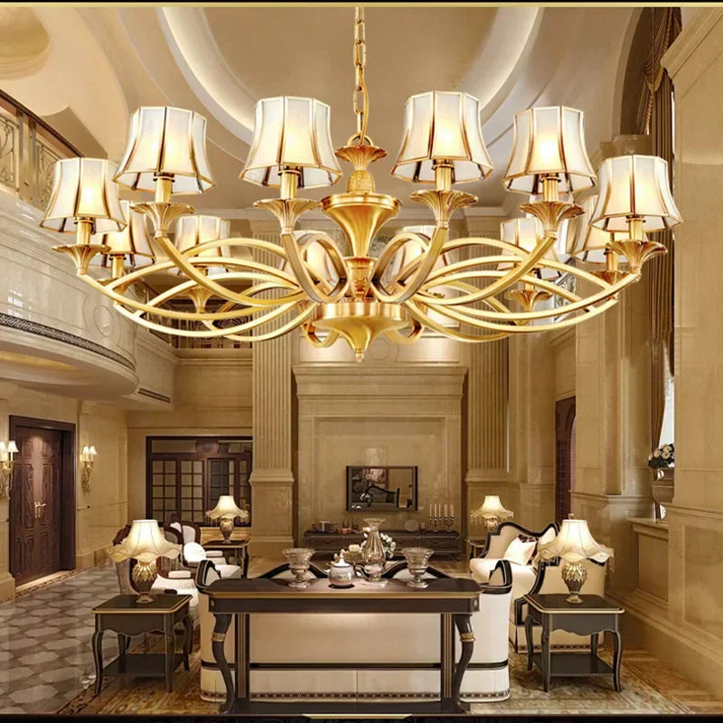 DecorBites™ Copper Villa Chandelier Retro Staircase Lighting Home Decor