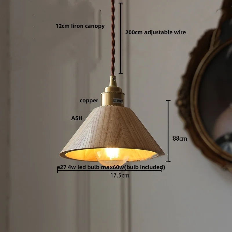مصباح معلق زجاجي LED من DecorBites™ بقاعدة نحاسية لديكور غرفة المعيشة والطعام