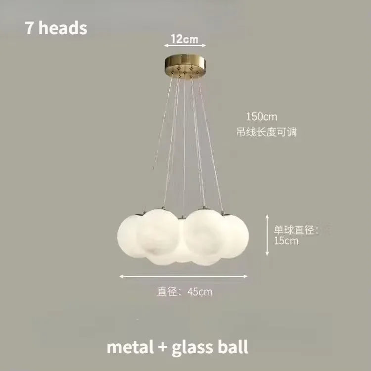 Nordic White Glass Globe Cluster Pendant Light