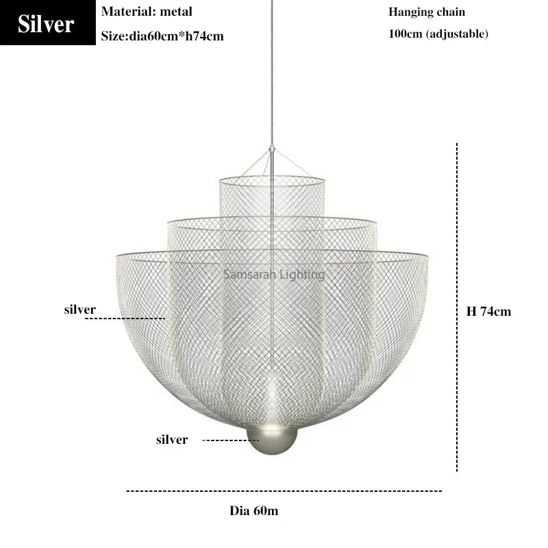 DecorBites™ Geometric Iron Chandelier | Nordic Loft Pendant Light Fixture