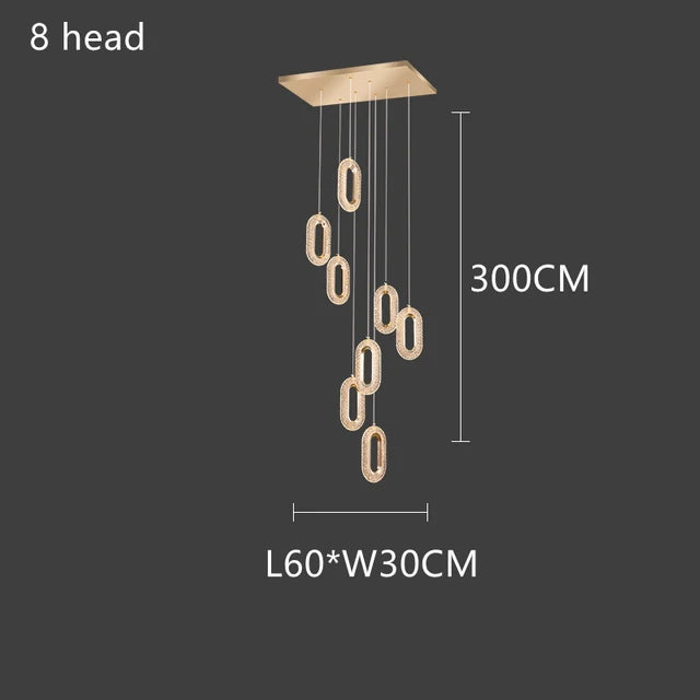 DecorBites™ Gold Lustre Oval Acrylic Chandelier for Dining and Living Spaces