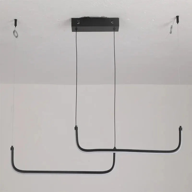 Modern Black Aluminum Linear LED Pendant Light