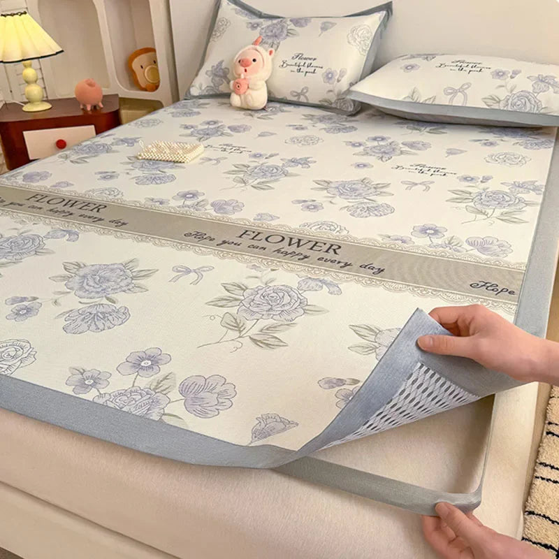 DecorBites™ Antibacterial Pattern Mat Set | Skin-Friendly & Soft Mattress | Summer Air Conditioning