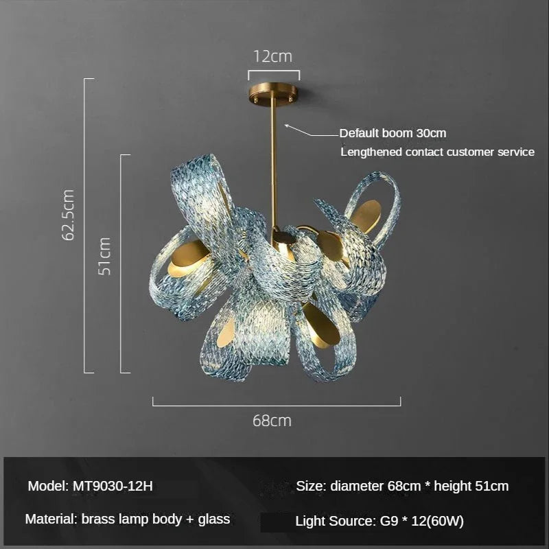 DecorBites™ ثريا سقف فاخرة بإضاءة LED على شكل أوراق النحاس للمنزل وغرفة النوم وغرفة الطعام