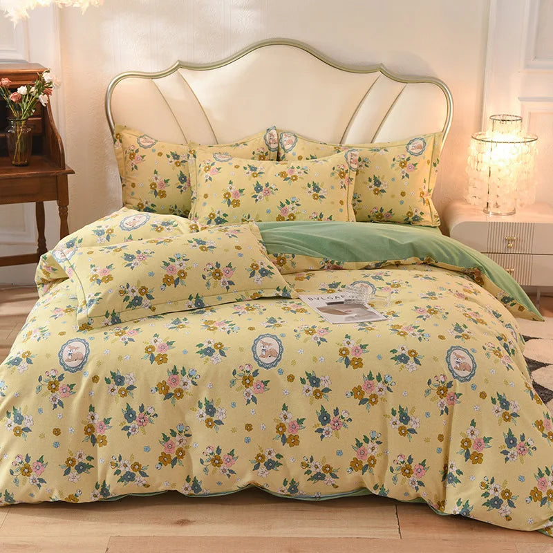 DecorBites™ Cotton Thickened Bedding Set - Single/Double Size, High Quality, Warm & Soft.