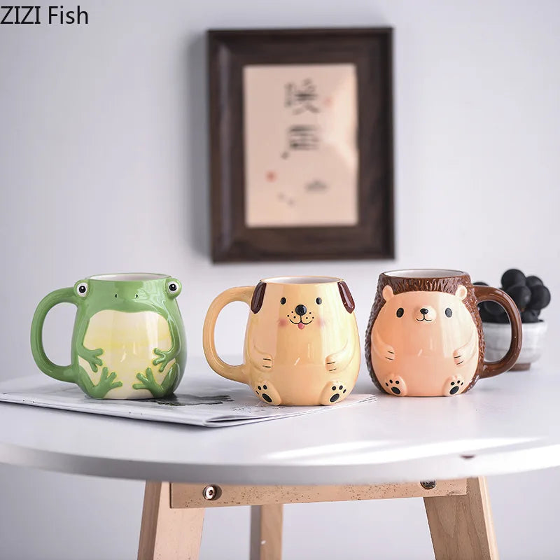 DecorBites™ كوب سيراميك بتصميم حيوانات كرتونية لطيفة للأطفال كوب إفطار هدية الكريسماس