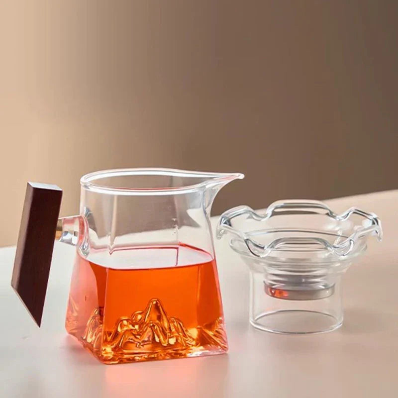 طقم كوب شاي زجاجي كونغ فو من DecorBites™ بمقبض وفلتر، 350 مل