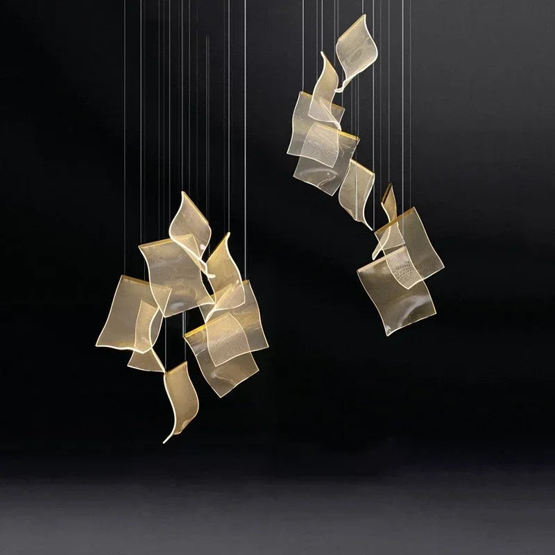 ثريا LED من DecorBites™: مصباح معلق عصري قابل للتعديل لغرفة المعيشة وإضاءة الدرج