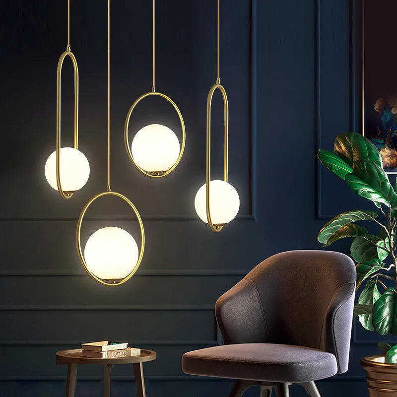 ثريا ليد زجاجية DecorBites™ - فن نورديك بسيط للمنزل والمطعم والبار وغرفة النوم
