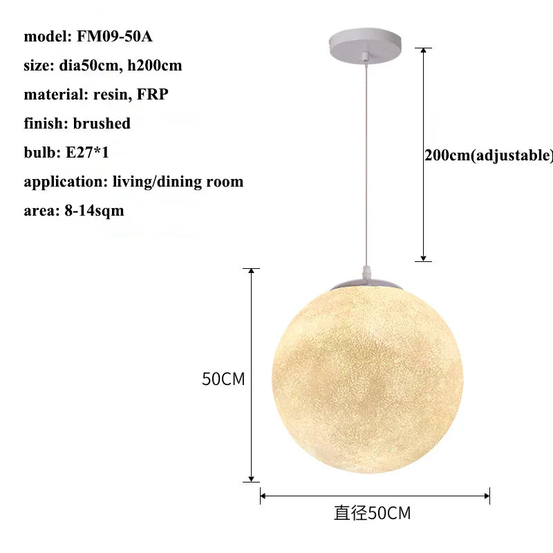 DecorBites™ Cream Moon LED Pendant Chandelier: Modern Living Room Kitchen Bedroom Lighting