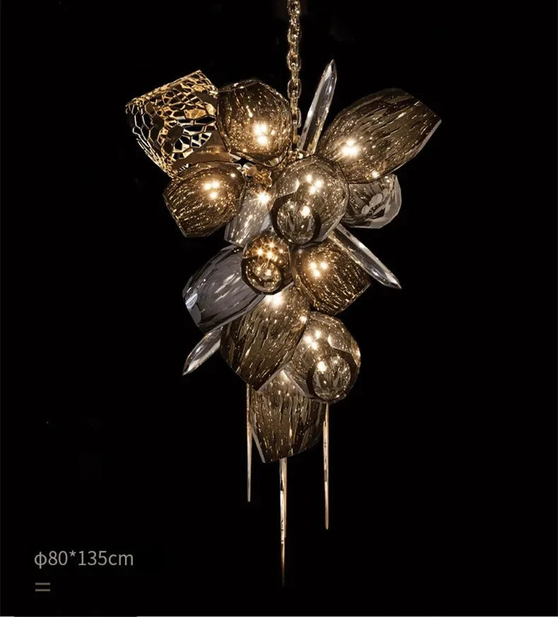 DecorBites™ Crystal Duplex Chandelier - Modern Designer Lighting for Living Room