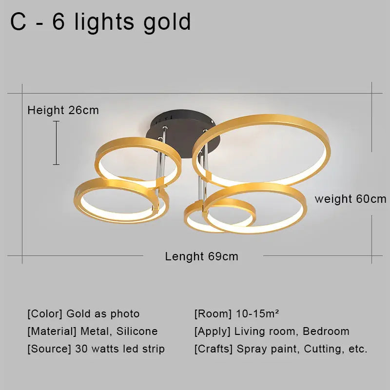ثريا سقف LED DecorBites™ بجهاز تحكم عن بعد لغرفة المعيشة وغرفة النوم والمطبخ، لون أبيض