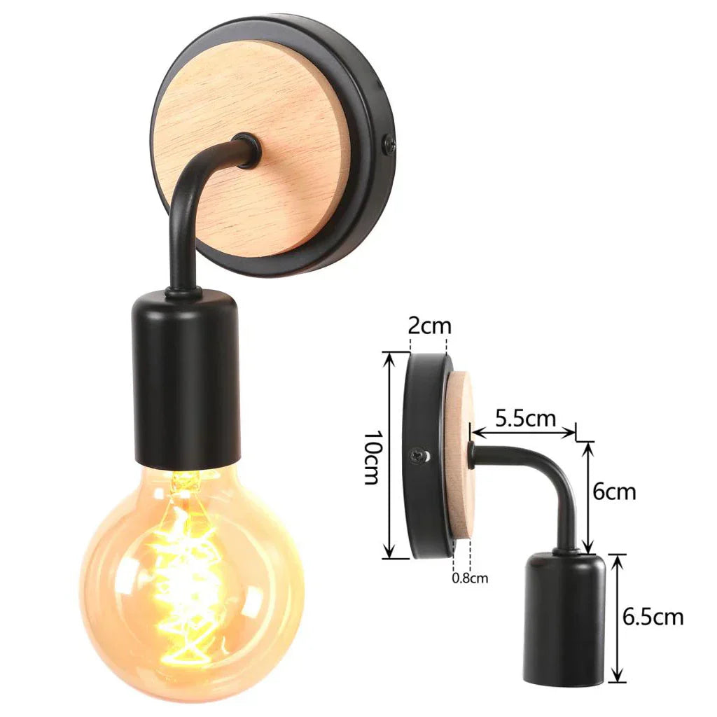 DecorBites™ Industrial LED Wall Light Retro Loft Lamps E27 Iron Lampshade Sconce