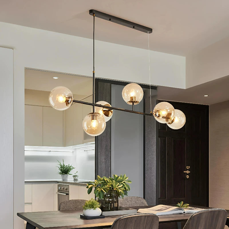 Nordic Long Bar Glass Globe Pendant Light