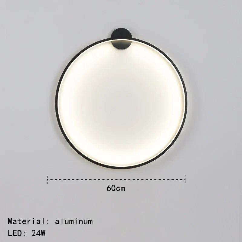 DecorBites™ مصباح حائط LED ذهبي أسود على شكل حلقة لغرفة المعيشة وغرفة النوم