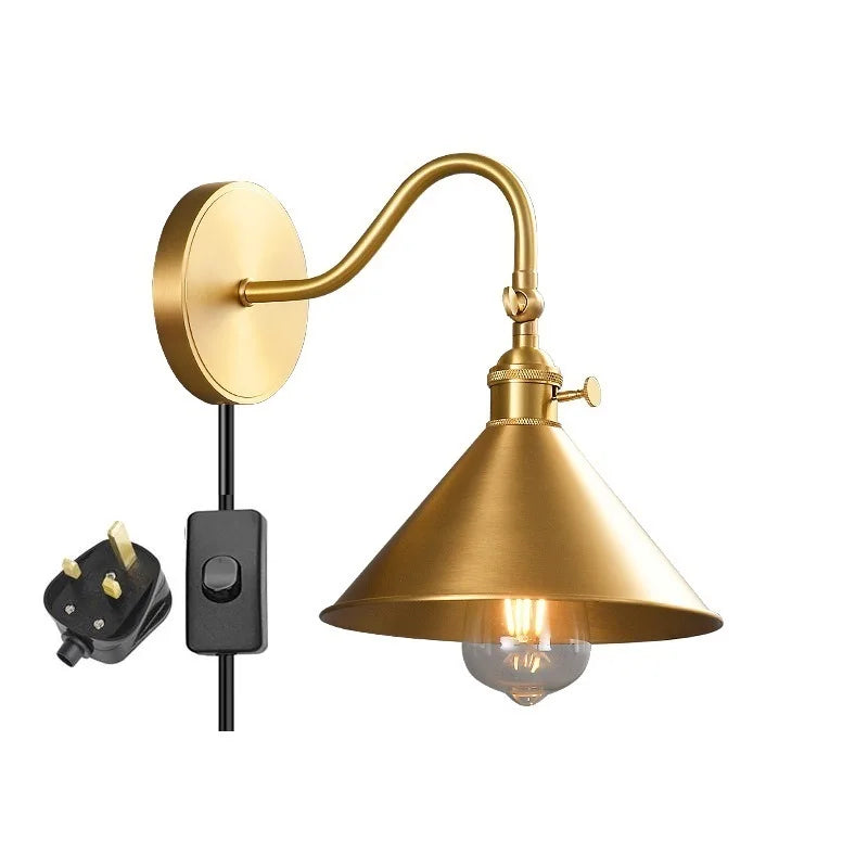 DecorBites™ LED Copper Wall Lights | Pull Chain Switch | Indoor Bedroom Living Room Lamp