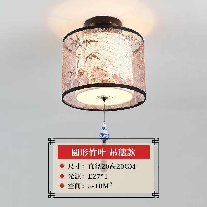 ثريا سقف صينية من DecorBites™ Lotus، مصباح ممر بسيط، إضاءة LED للوحات