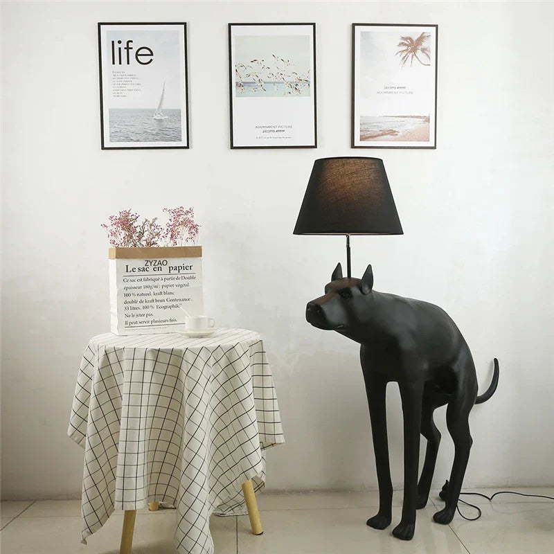 DecorBites™ Big Dog LED Floor Lamp Black Dog Table Lamp E27 for Living Room