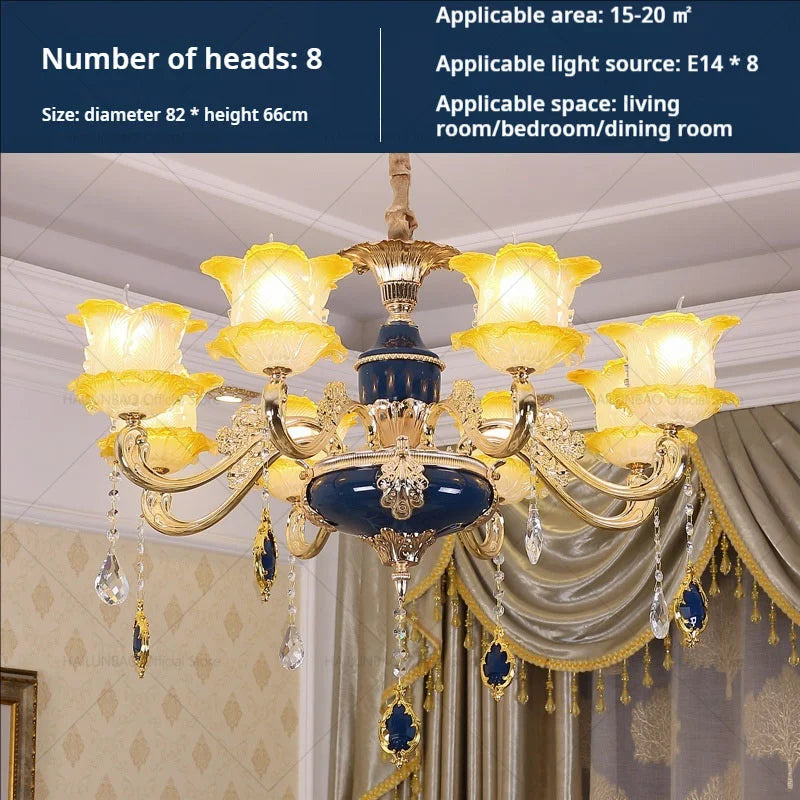 DecorBites™ Elegant Crystal Chandelier Living Room Bedroom Lighting