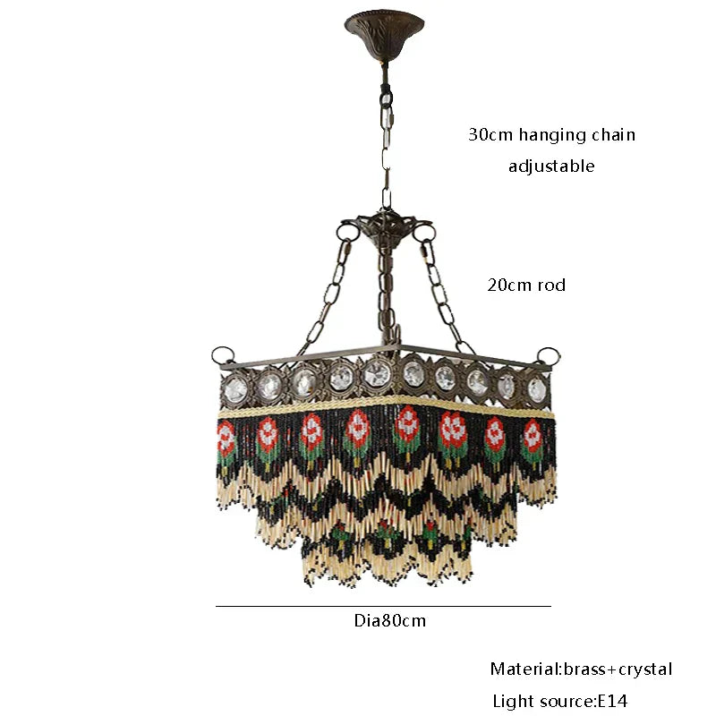 DecorBites™ French Brass Crystal Ceiling Chandelier | Classic European Hanging Lamps