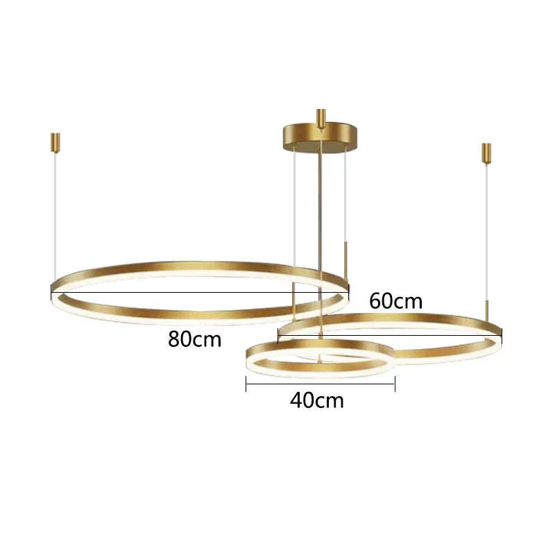 DecorBites™ Gold Ring Pendant Lights Circle Acrylic LED Ceiling Lamp