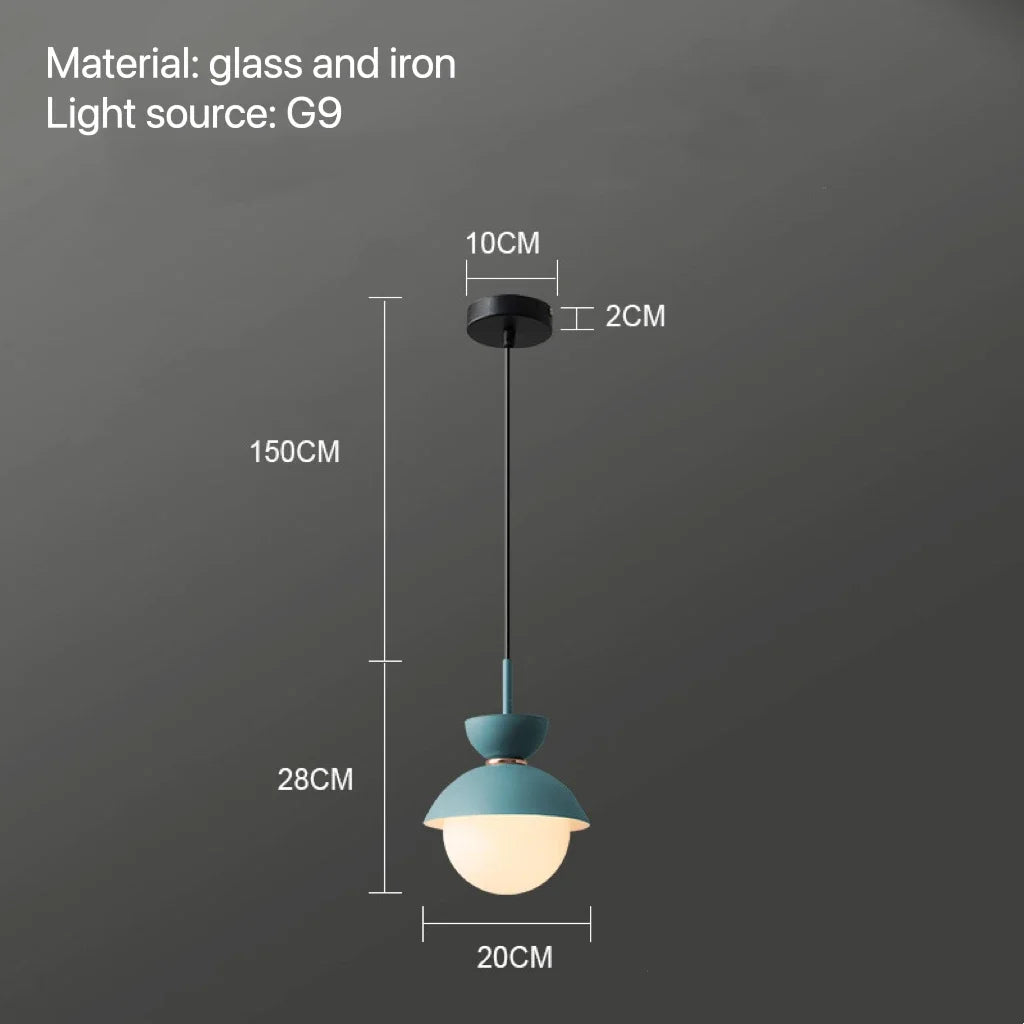 Nordic Glass Globe Pendant Light With Iron Finish