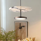 Black Natural Stone Round Pendant Light