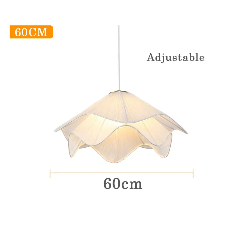 Modern Flower Fabric Pendant Light With Warm Glow