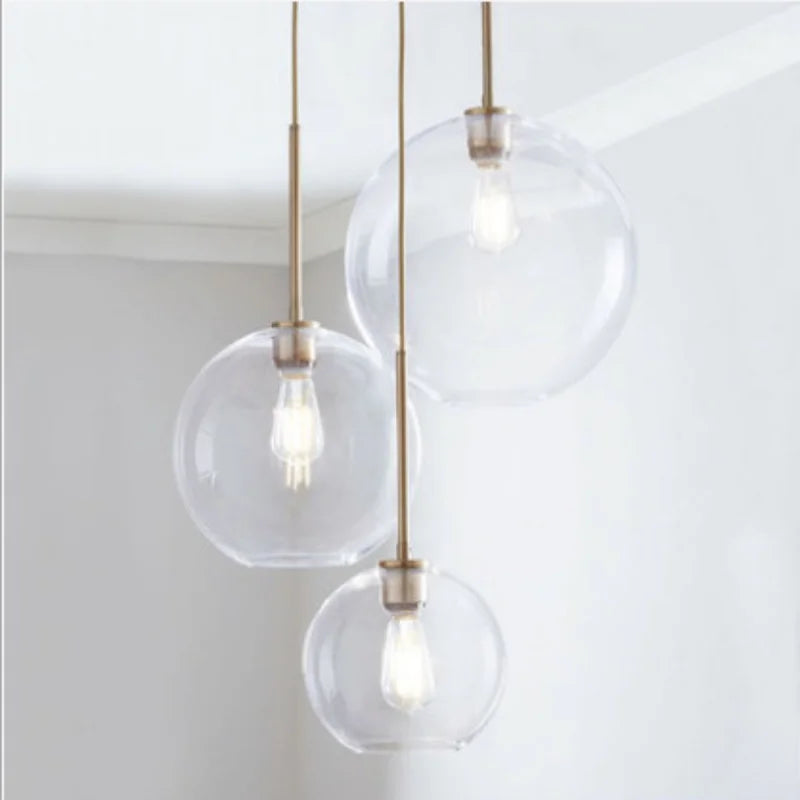 مصباح تعليق زجاجي متدرج من DecorBites™ مع لمبات LED لغرفة المعيشة وغرفة النوم - E27