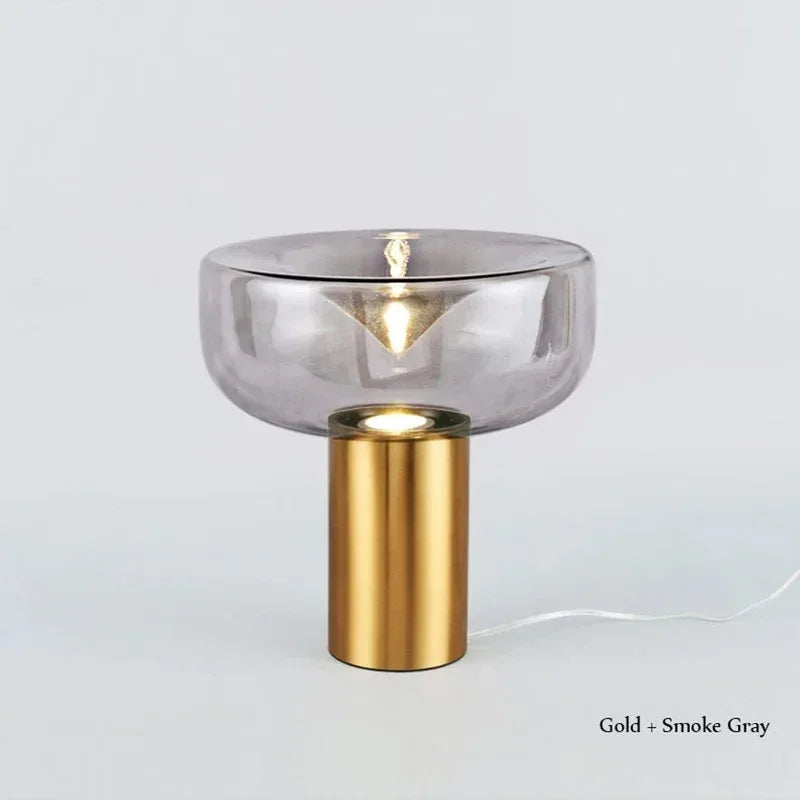 DecorBites™ Aella Table Lamp: Elegant Clear Glass Luxury Art Desk Lamp for Office, Bedroom, and Foyer