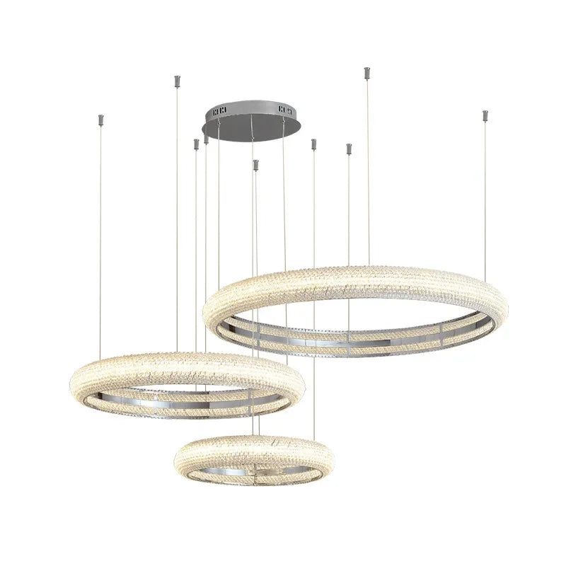 DecorBites™ Elegant Chrome Crystal Chandelier for Dining Room Living Room Bedroom Hallway