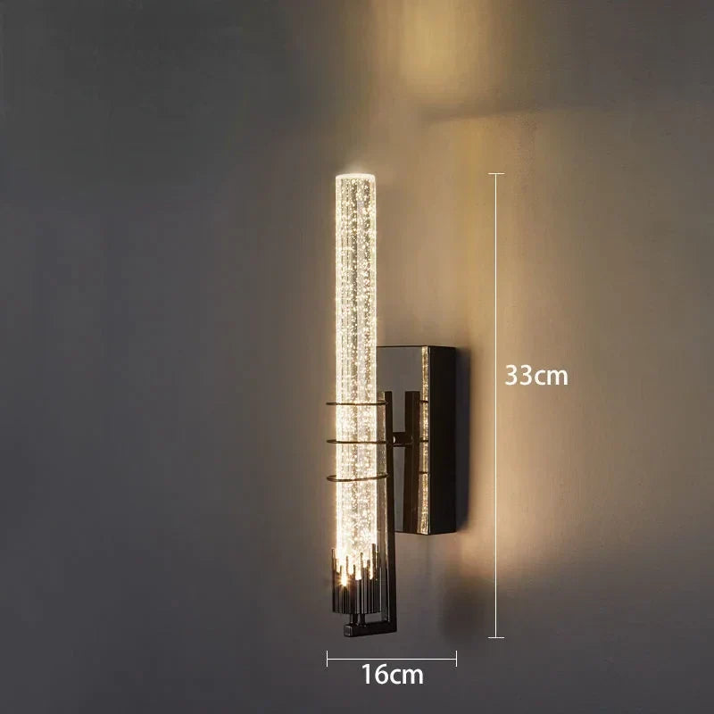 DecorBites™ Crystal Wall Light: Modern LED Long Lamp for Bedrooms, Living Rooms, and Stairs
