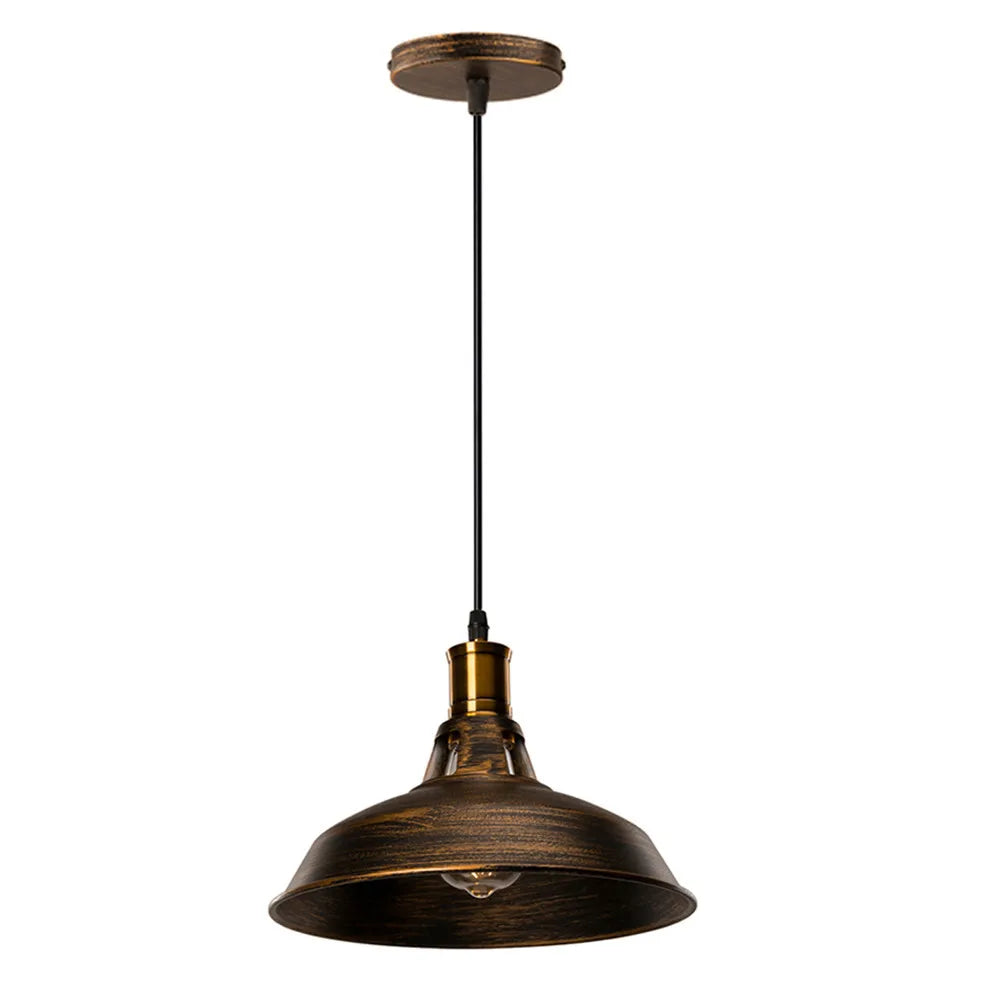 Vintage Black Metal Dome Pendant Light